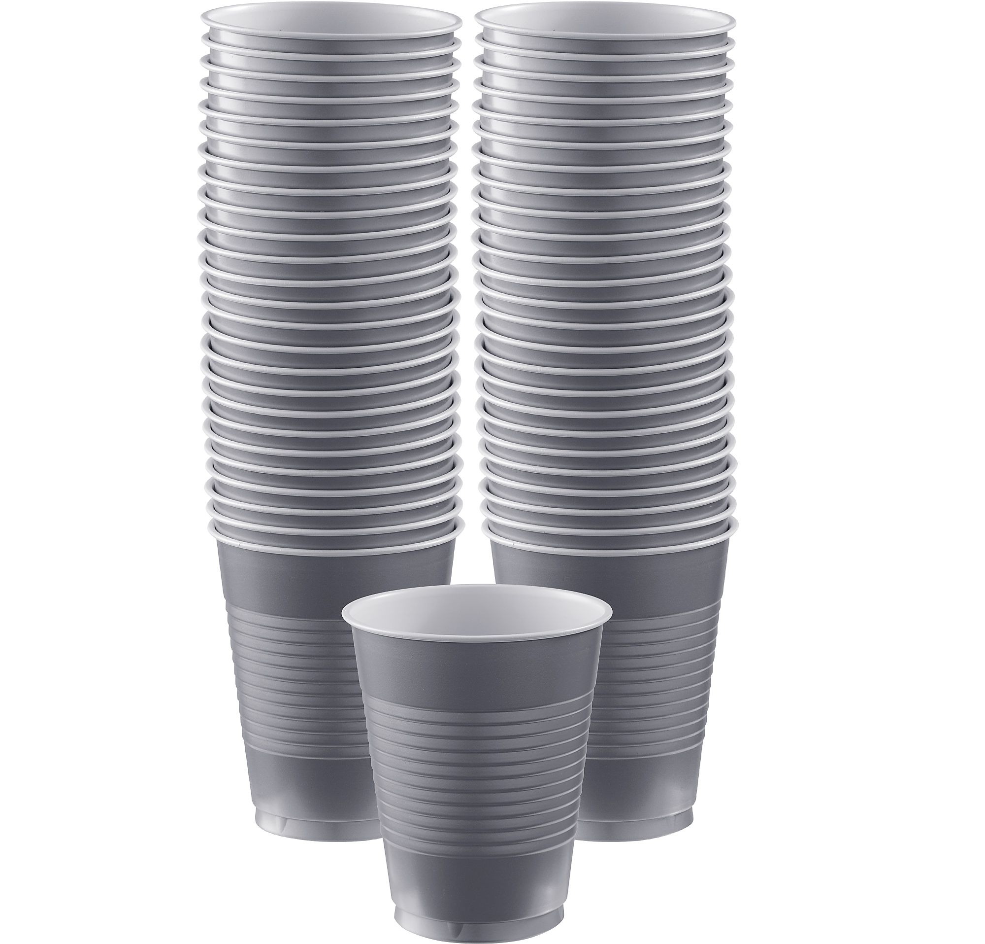 Silver Plastic Cup Big Party Pack 16 oz. 50 Per Pack for Large Events ...
