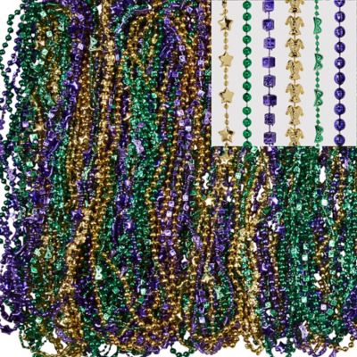 Mardi Gras Bead Necklaces Carnival Party Supplies 3 Colors 30