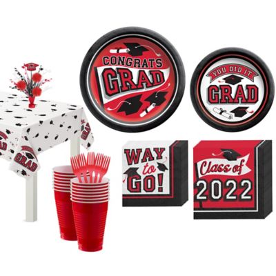 Party City Congrats Grad Graduation Tableware Kit For 18 Guests Ebay