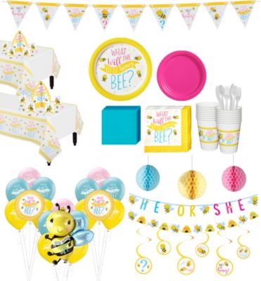 Ultimate Little Honey Bee Gender Reveal Party Kit for 32 Guests with