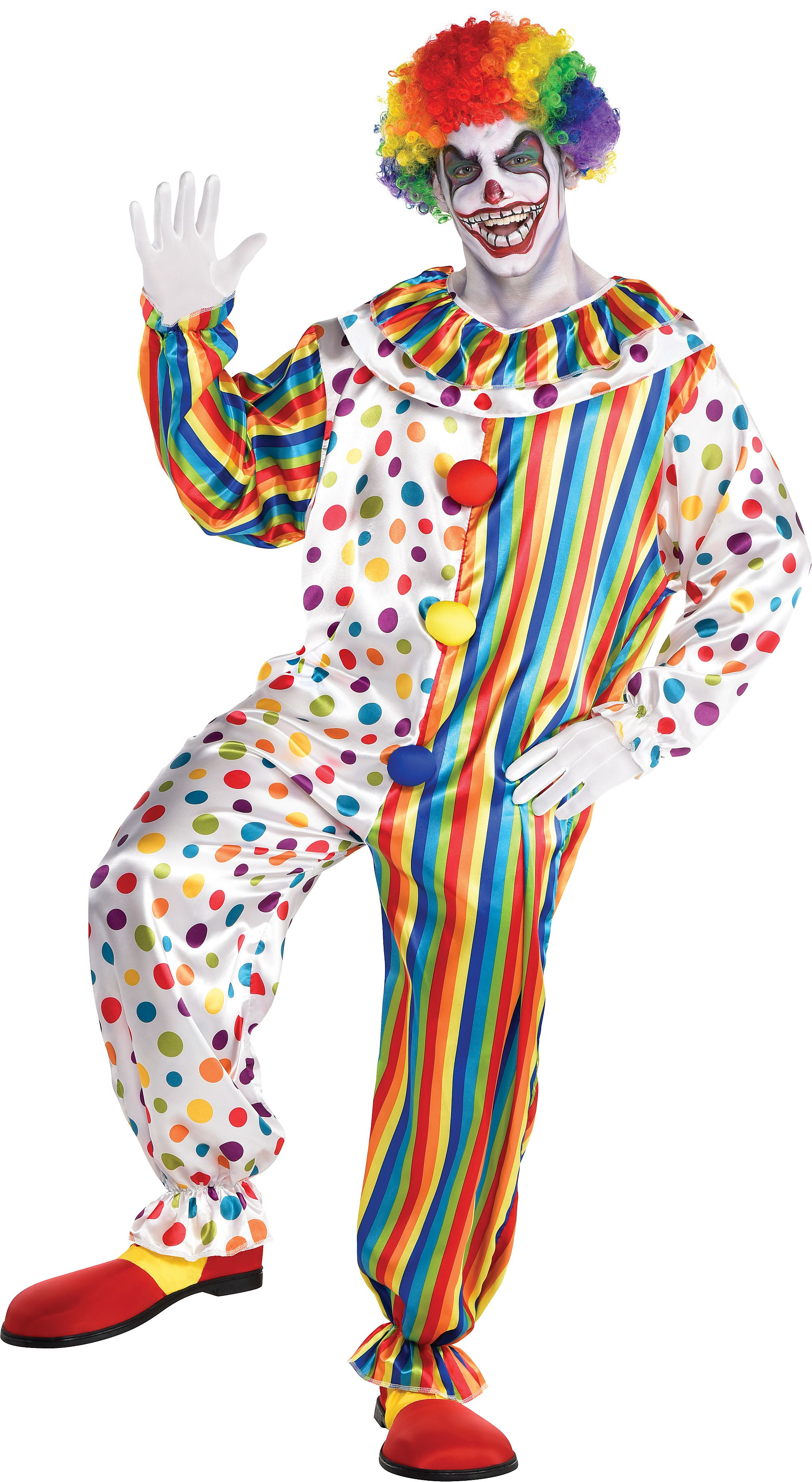 Adult Clown Jumpsuit Halloween Costume Size Standard Funny Circus ...