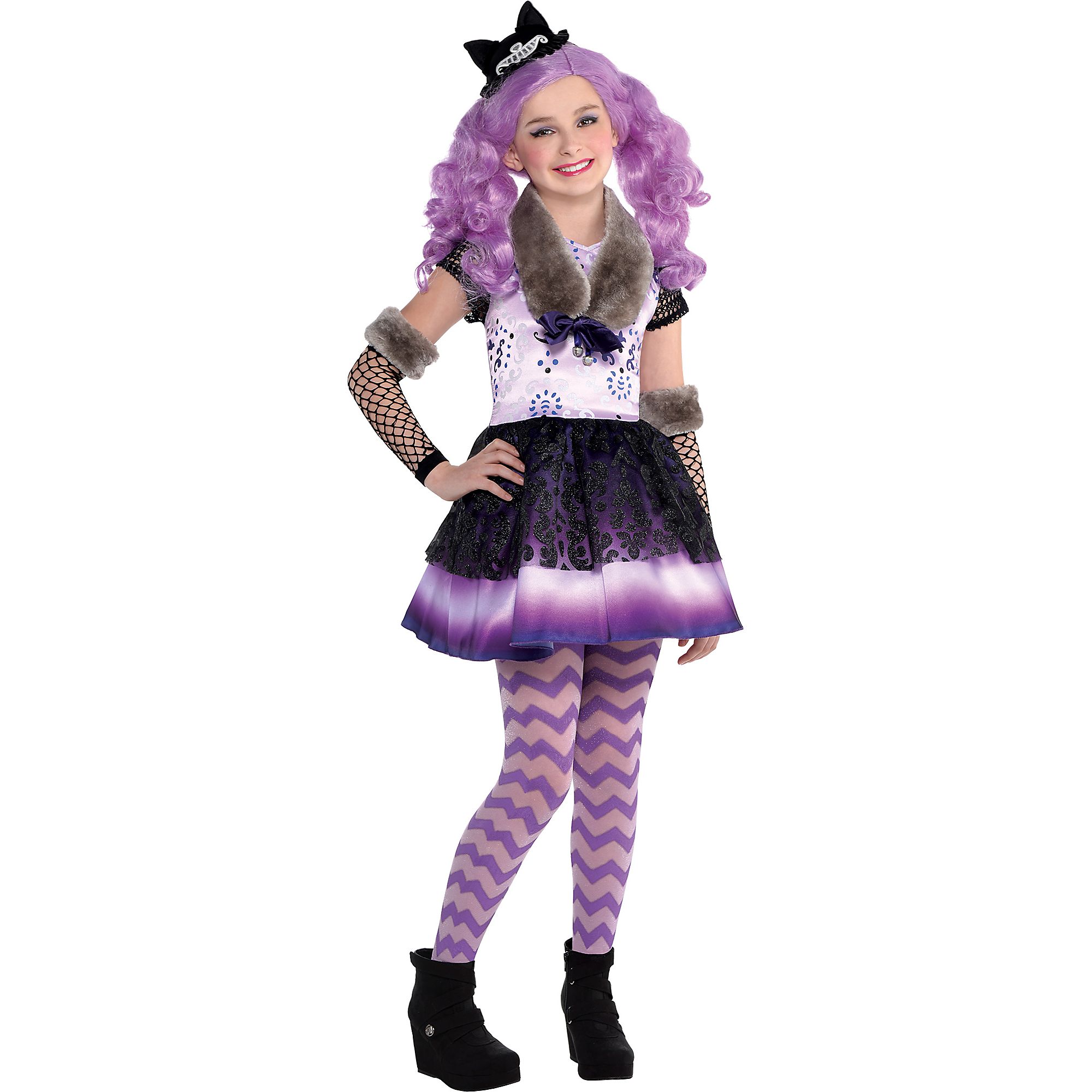 Ever After High Kitty Cheshire Halloween Costume for Girls, Extra Large ...