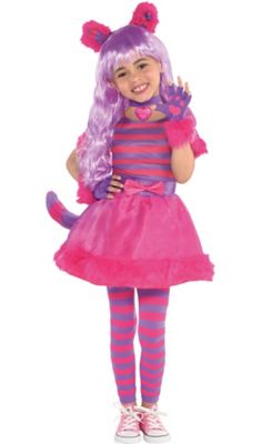 Cheshire Cat Halloween Costume for Toddler Girls, 34T, Includes Accessories eBay