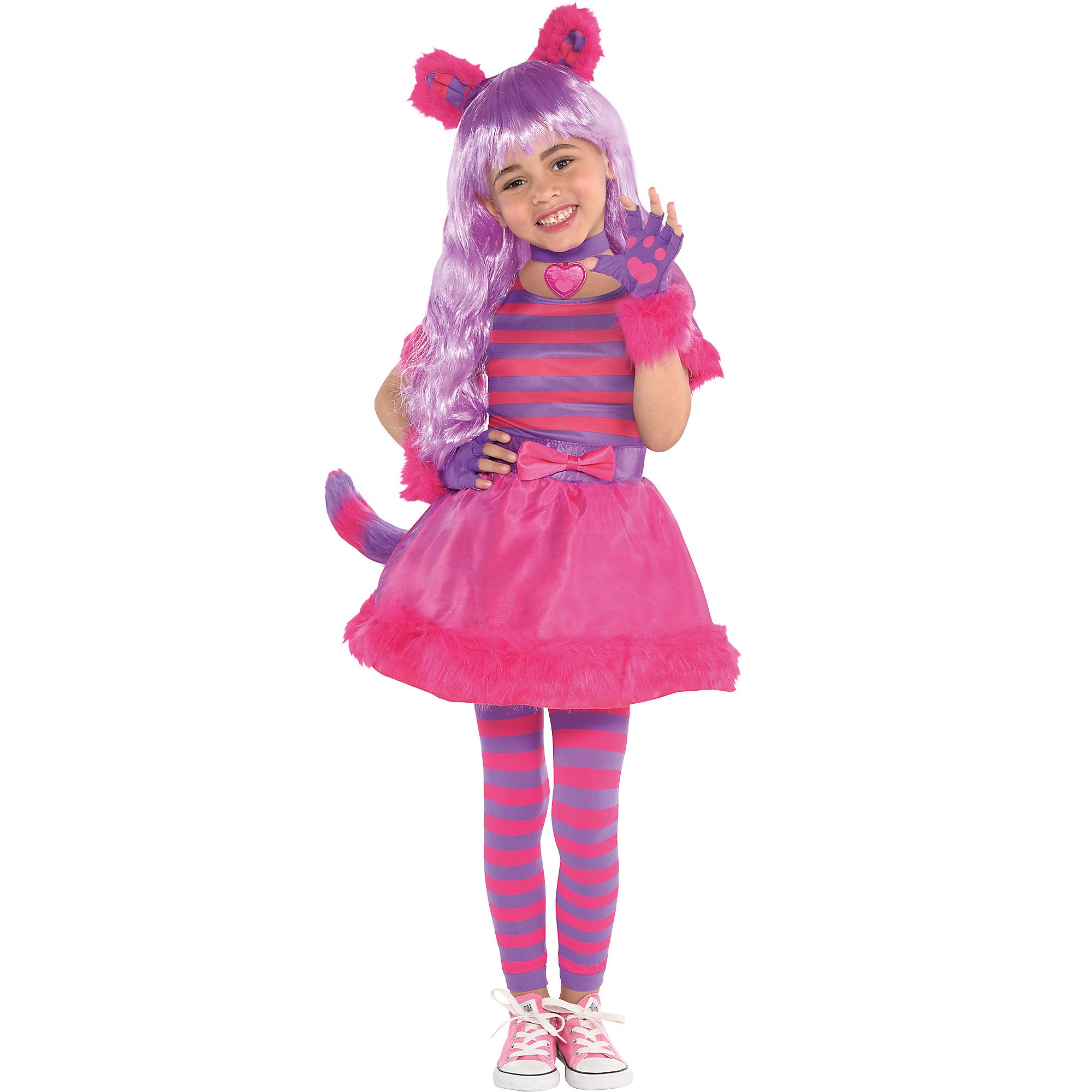 Cheshire Cat Halloween Costume for Toddler Girls, 3-4T, Includes ...