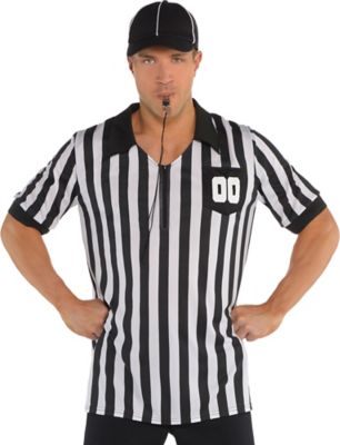 Referee Accessory Supplies Adult Plus Size Black White Striped Shirt