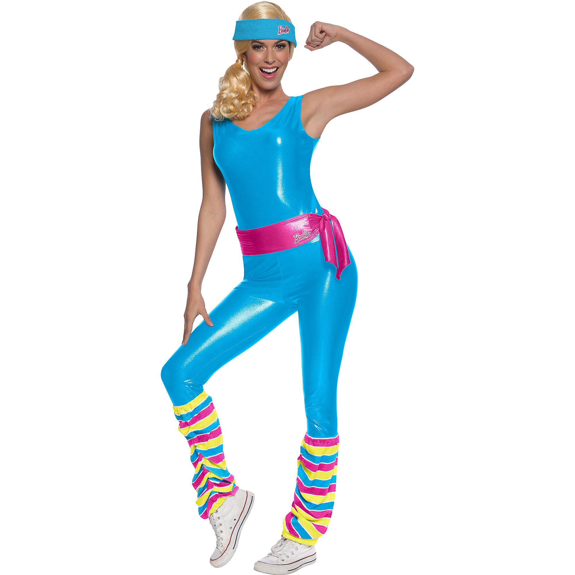 Exercise Barbie Costume Unitard Belt Leg Warmers Headband 80s | eBay