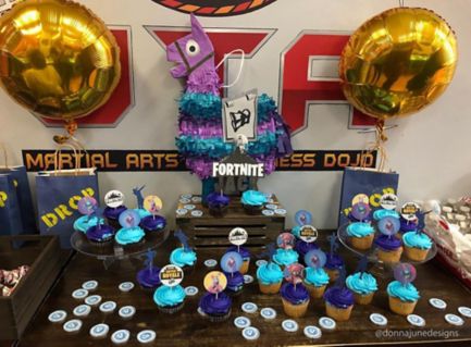 7 Ideas To Unlock A Winning Fortnite Birthday Party Party City - free printable roblox water bottle labels fiesta