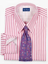 Men's Pink Stripe Dress Shirt - Clothing