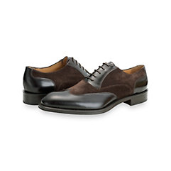 Italian Leather & Suede Wingtip Oxford Shoe