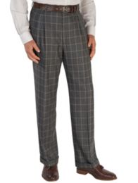 100 Wool Flannel Windowpane Pleated Pants $19.95 AT vintagedancer.com