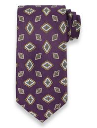 Geometric Woven Silk Tie from Paul Fredrick | Paul Fredrick