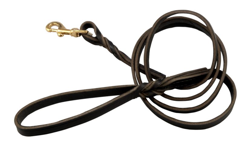 Twisted Latigo Dog Lead 6 Ft x 5/8 Black