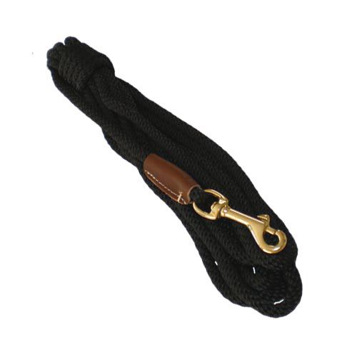 Mendota Obedience Dog Check Cord 20ftX3/8in Black