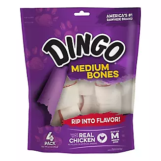 Dingo Medium White Treats 4 Pack Value Bag 10 oz