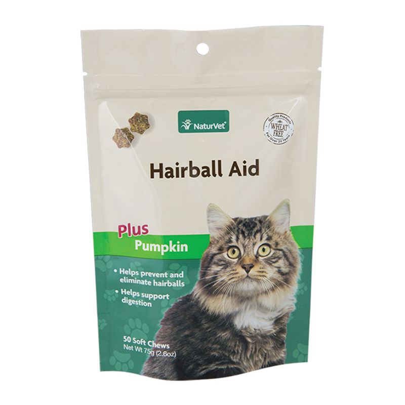 NaturVet Hairball Aid Plus Pumpkin Cat Chew 50ct (79903679 797801036795 Cat Supplies) photo