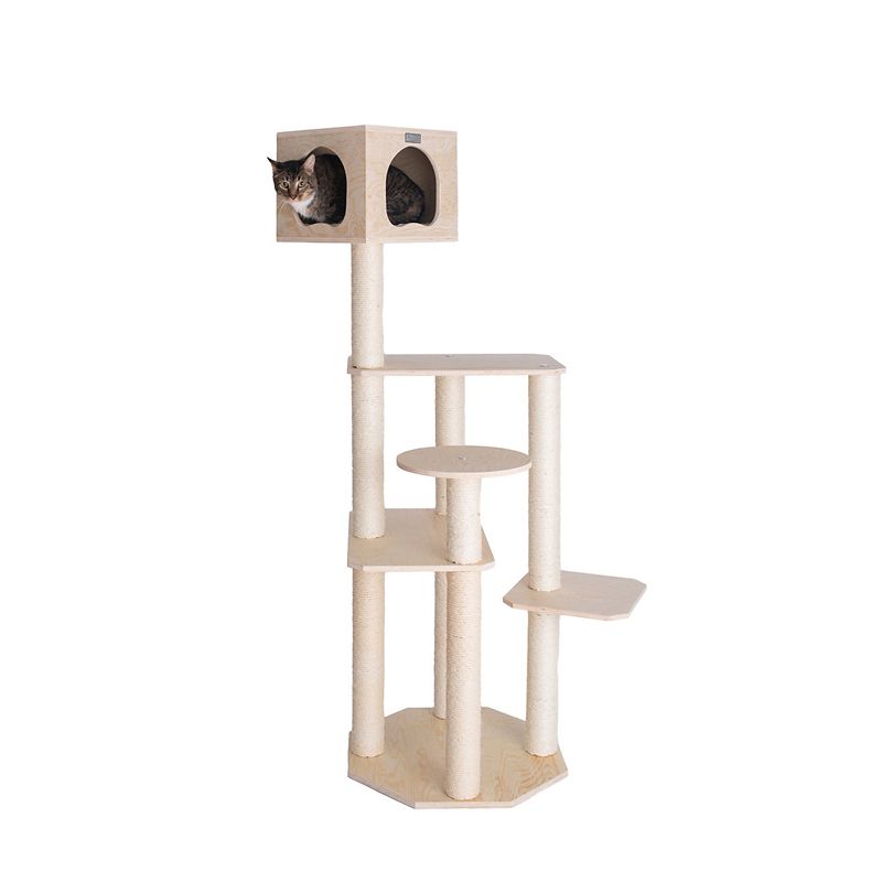 Armarkat 69 inch Premium Solid Wood Cat Tree Tower