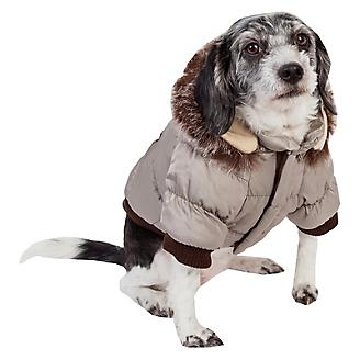 Pet Life Metallic Grey Parka Dog Coat