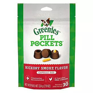 GREENIES DOG PILL POCKETS Hickory Smoke Capsules