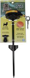 dog stake with retractable cable tie out