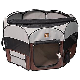 One for Pets Grey/Brown Portable Pet Playpen
