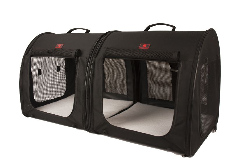 One for Pets Portable Pet Kennel Double Black