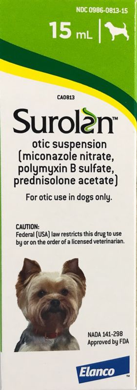 Surolan Otic Suspension Dogs 15 mL