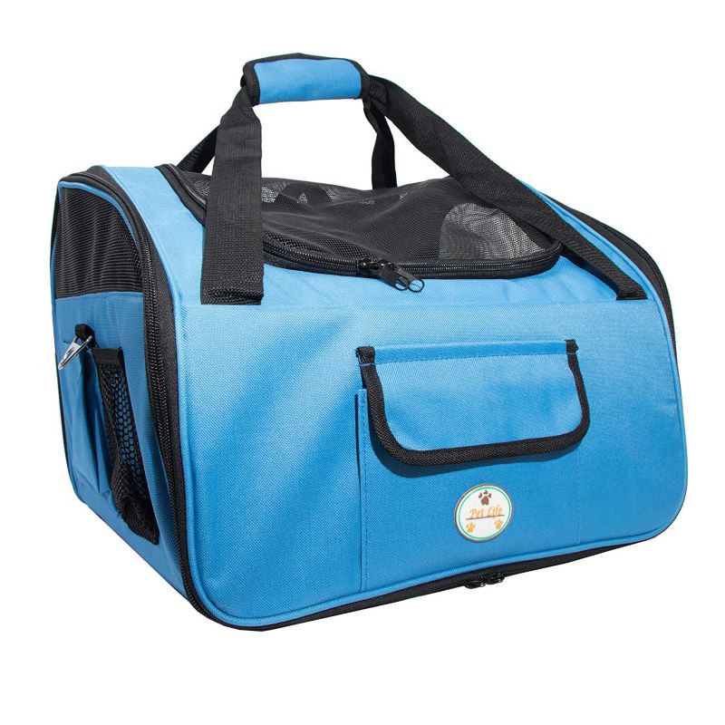 Photos - Pet Carrier / Crate no brand PET LIFE LLC Pet Life Ultra-Lock Folding Pet Carrier Sky Blue 2CSBL 