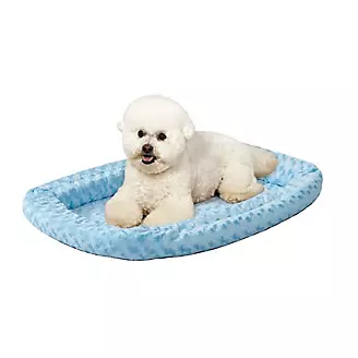 Quiet Time Deluxe Double Bolster Pet Bed Blue