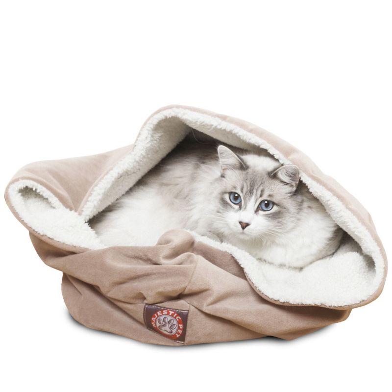 Majestic Pet 17 inch Stone Suede Burrow Pet Bed