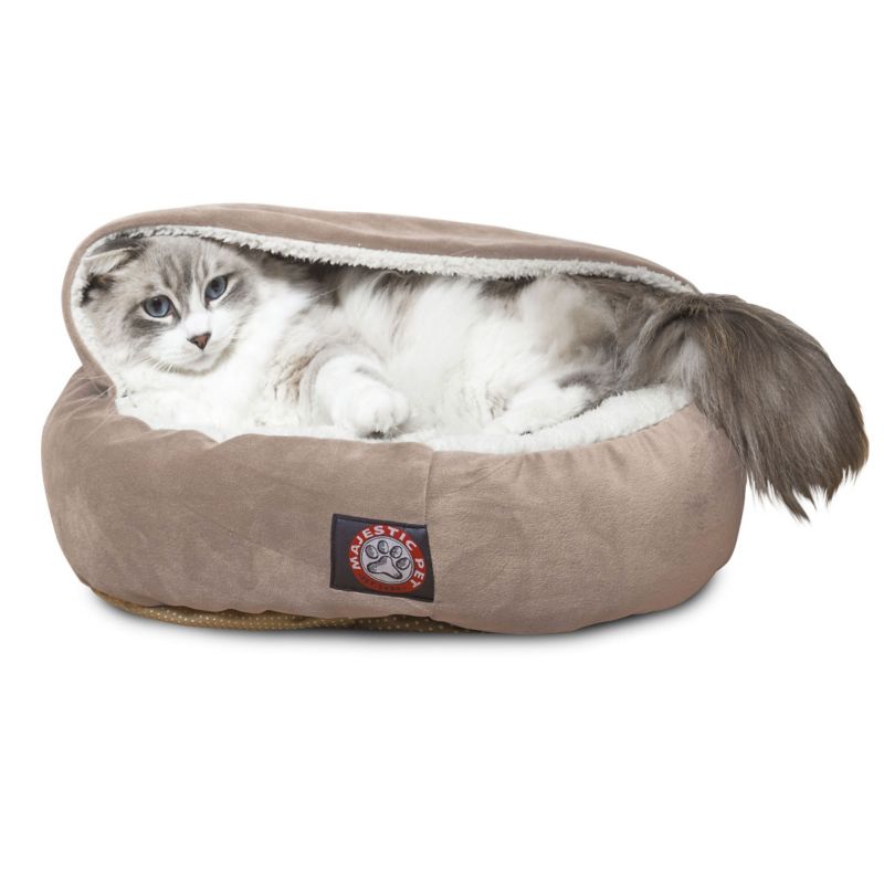 Majestic Pet 18 inch Stone Suede Canopy Pet Bed