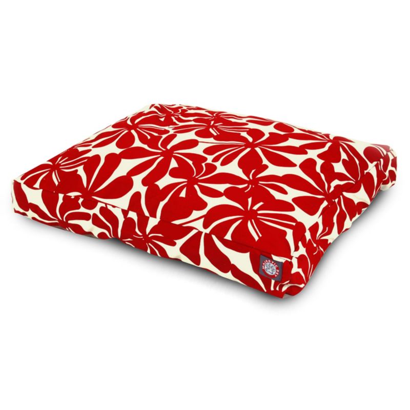 MajesticPet 788995502135 36 x 44 in. Plantation Rectangle Pet Bed, Red