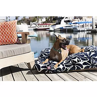 Outdoor Navy Blue Plantation Rectangle Pet Bed