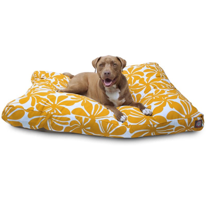 MajesticPet 788995502166 36 x 44 in. Plantation Rectangle Pet Bed, Yellow
