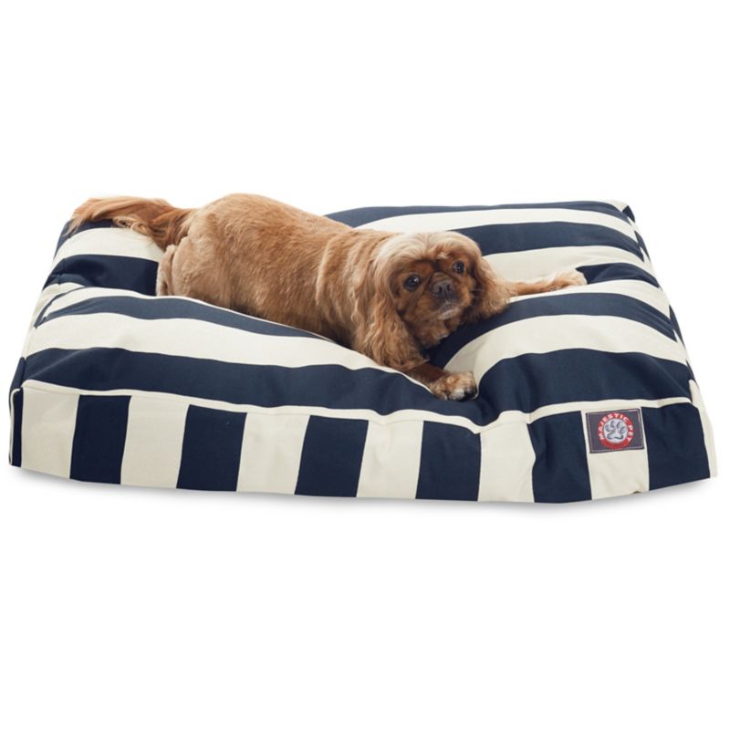MajesticPet 788995502180 36 x 44 in. Vertical Stripe Rectangle Pet Bed, Navy Blue