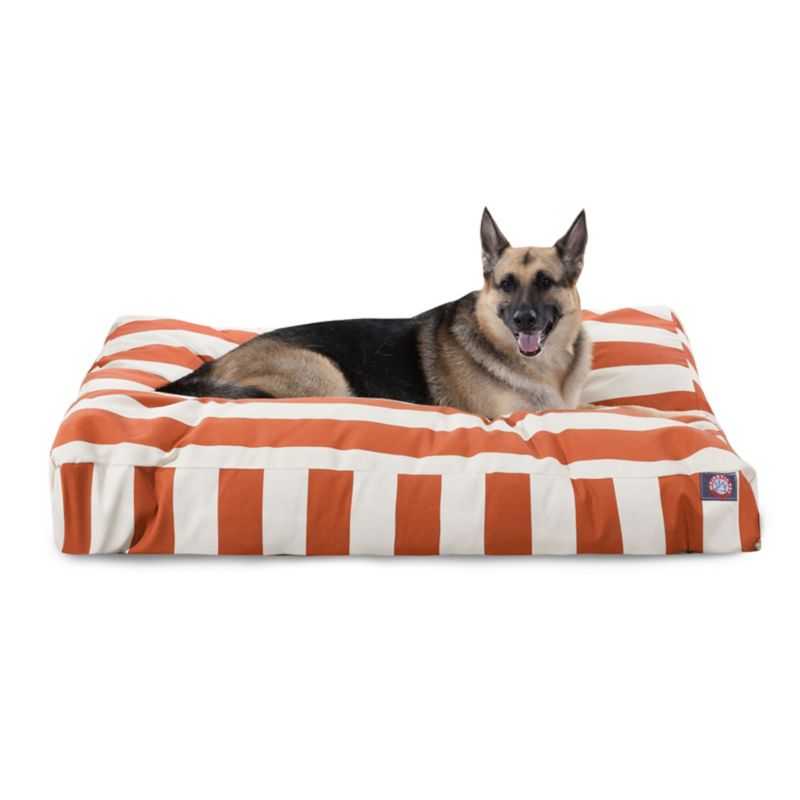 MajesticPet 788995502173 36 x 44 in. Vertical Stripe Rectangle Pet Bed, Burnt Orange