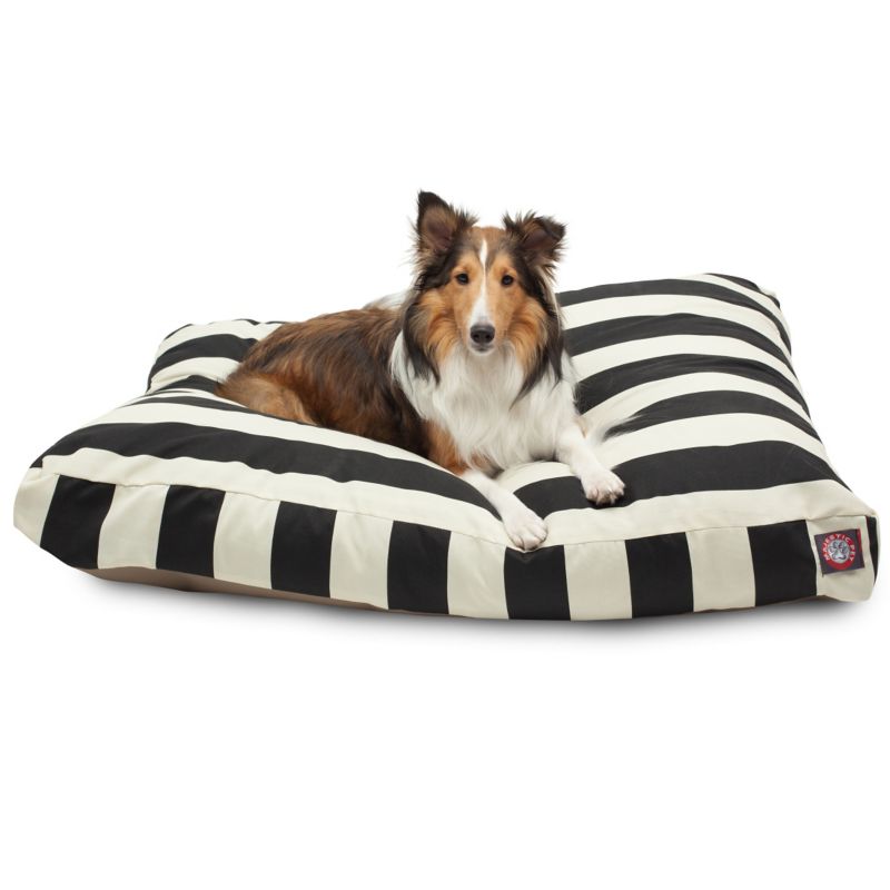 MajesticPet 788995502197 36 x 44 in. Vertical Stripe Rectangle Pet Bed, Black