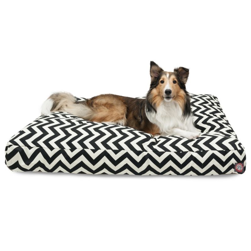 MajesticPet 788995500261 29 x 36 in. Zig Zag Rectangle Pet Bed, Black