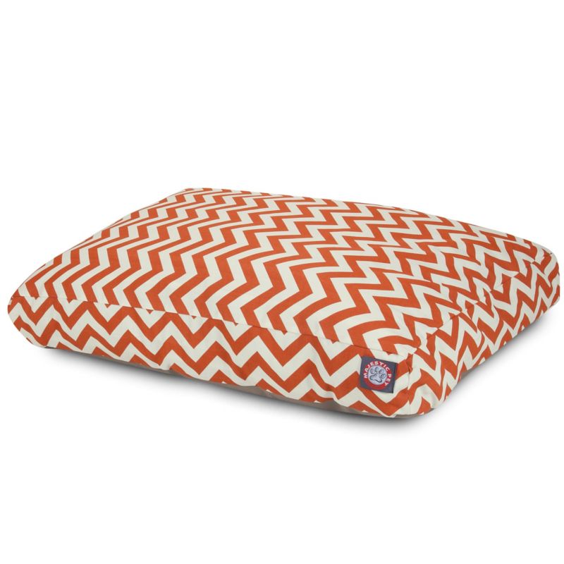 MajesticPet 788995502227 36 x 44 in. Zig Zag Rectangle Pet Bed, Burnt Orange