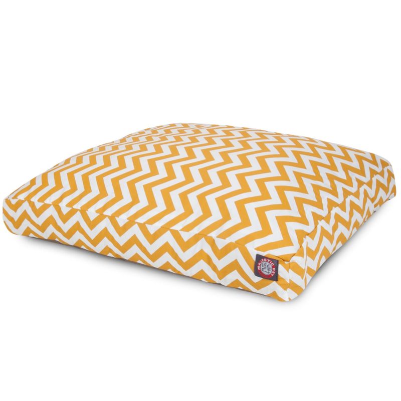MajesticPet 788995502258 36 x 44 in. Zig Zag Rectangle Pet Bed, Yellow