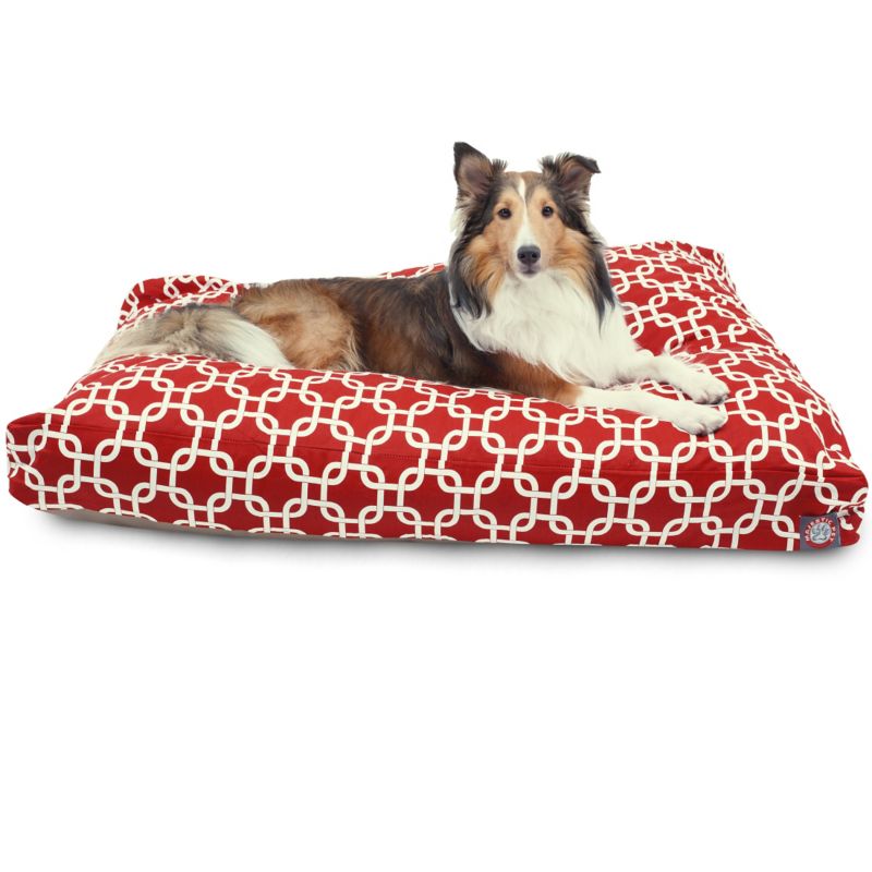 MajesticPet 788995502296 36 x 44 in. Links Rectangle Pet Bed, Red
