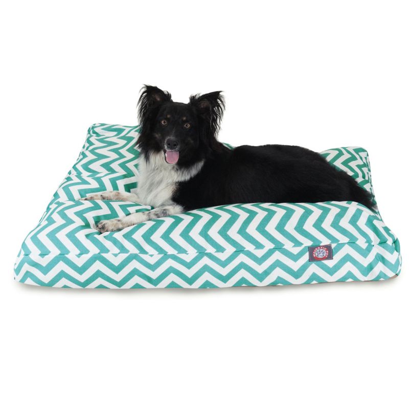 MajesticPet 788995502906 36 x 44 in. Chevron Rectangle Pet Bed, Teal
