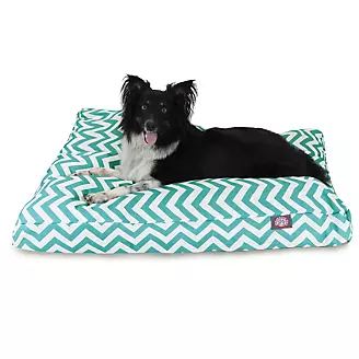 Majestic Outdoor Teal Chevron Rectangle Pet Bed