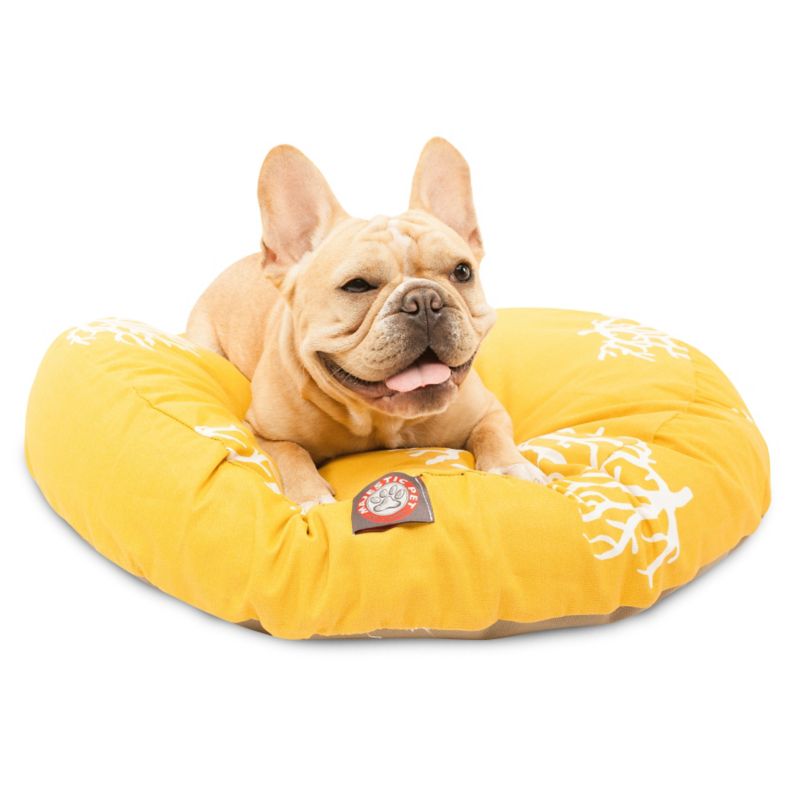 Majestic Pet Outdoor Yellow Coral Round Pet Bed MD (78899550805 788995508052 Dog Supplies Beds Outdoor Beds) photo