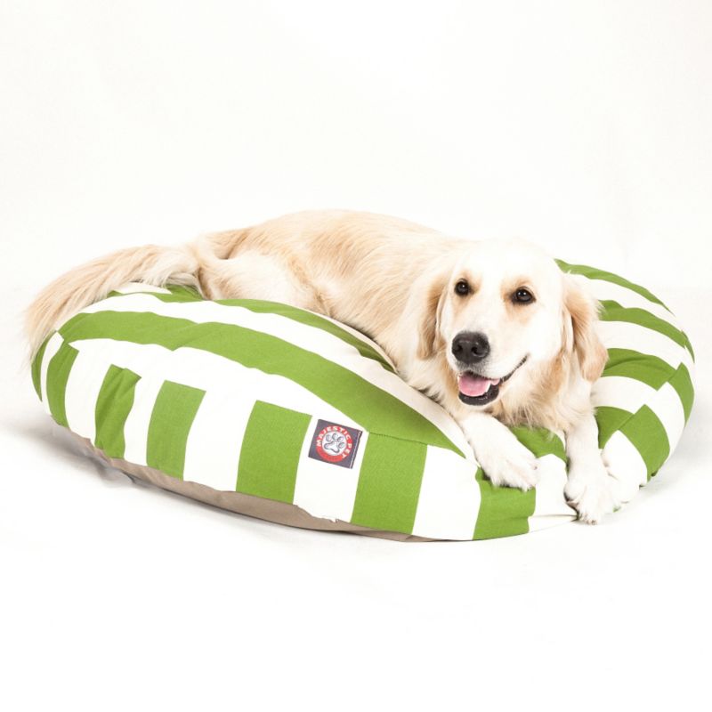 MajesticPet 788995508205 36 in. Vertical Stripe Round Pet Bed, Sage - Medium