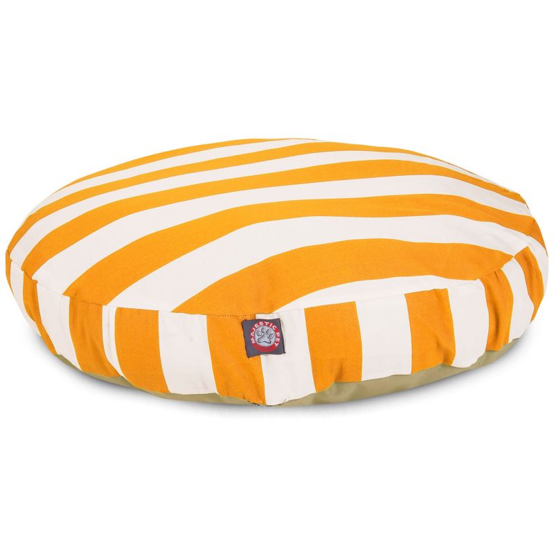 Majestic Pet Outdoor Yellow Stripe Round Pet Bed M (78899550849 788995508496 Dog Supplies Beds Outdoor Beds) photo