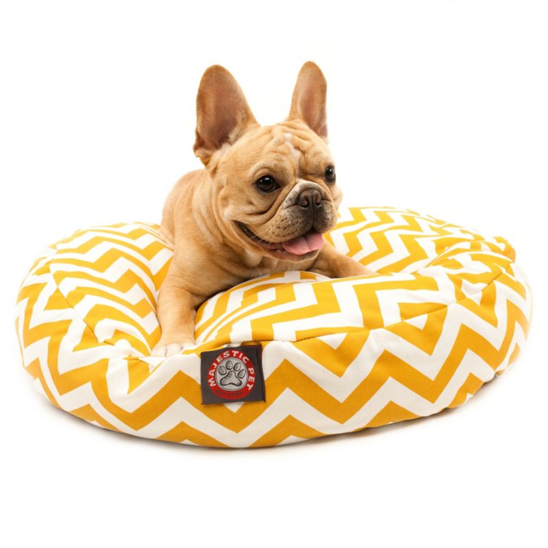 Majestic Outdoor Yellow Chevron Round Pet Bed MD (78899550825 788995508250 Dog Supplies Beds Outdoor Beds) photo