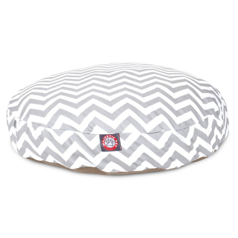 MajesticPet 788995508274 36 in. Zig Zag Round Pet Bed, Grey - Medium