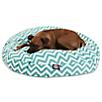 Majestic Pet Outdoor Teal Chevron Round Pet Bed