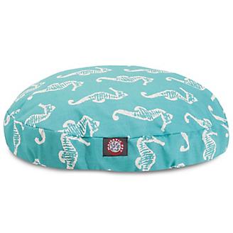 Majestic Outdoor Teal Sea Horse Round Pet Bed