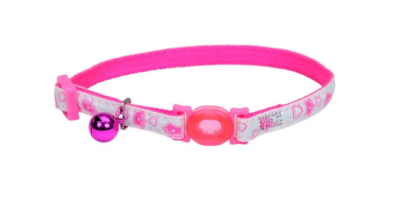 Safe Cat Glow-in-the-Dark Cat Collar Pink Queen